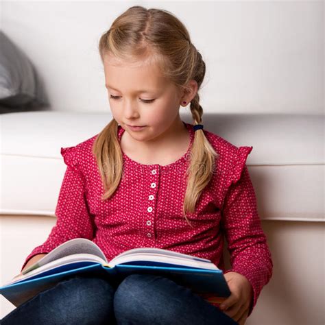 Girl Reading Book At Home Stock Photo Image Of Childhood 43966768