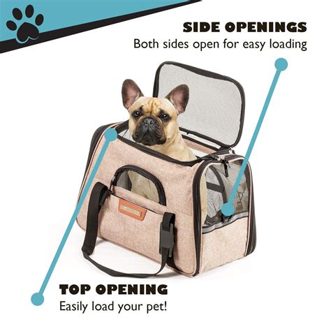 Pawfect Pets Pet Travel Carrier, Soft-Sided with Two Pet Mats for Small