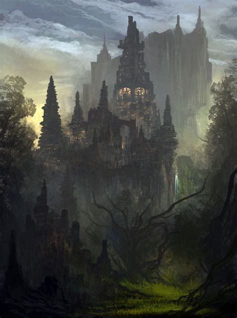 Feng Zhu Great Depth And Tones In This Concept Art Huge Dark Palace