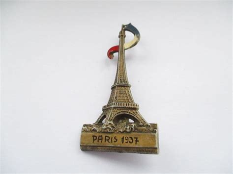 Vintage Eiffel Tower Souvenir Brooch Pin To Commemorate The Etsy