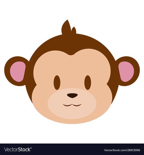 Cute Monkey Face Royalty Free Vector Image Vectorstock