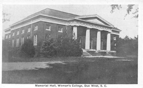 Sc~south Carolina~due West~womens College Pre Erskine~memorial Hall