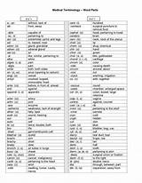 Photos of Medical Terminology Word Parts