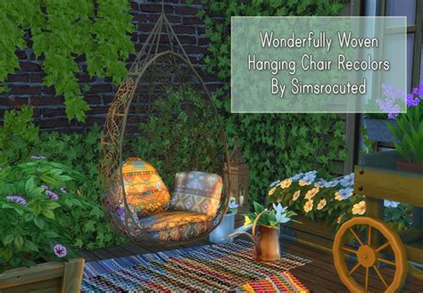 Ts3 Wonderfully Woven Hanging Chair Recolors By Simsrocuted Sims 4