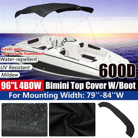 4 Bow Boat Pontoon Bimini Top Replacement Canvas Cover Wboot No Frame