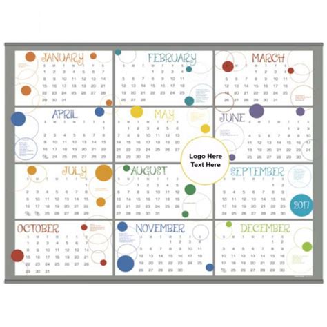Custom Imprinted 2017 Contemporary Span A Year Wall Calendars