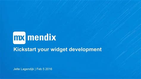 Kickstart Your Widget Development Mendix