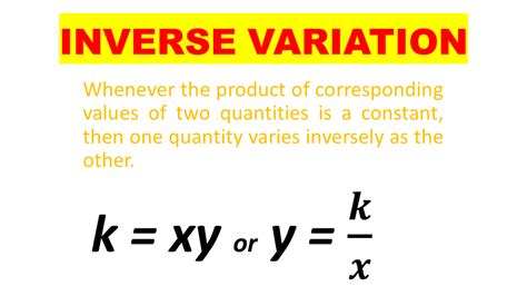 Inverse Variation Definition Formula Graph And Examples Owlcation