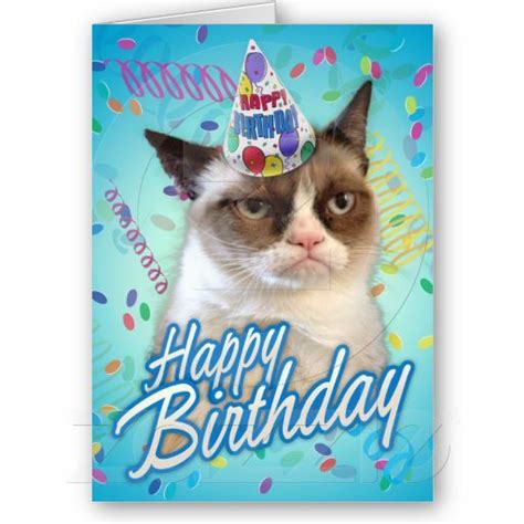 Happy Birthday Grumpy Cat Card Zazzle Grumpy Cat Birthday Grumpy