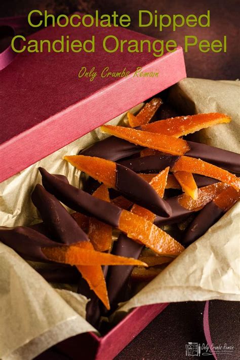 Chocolate Dipped Candied Orange Peels In A Pink Box