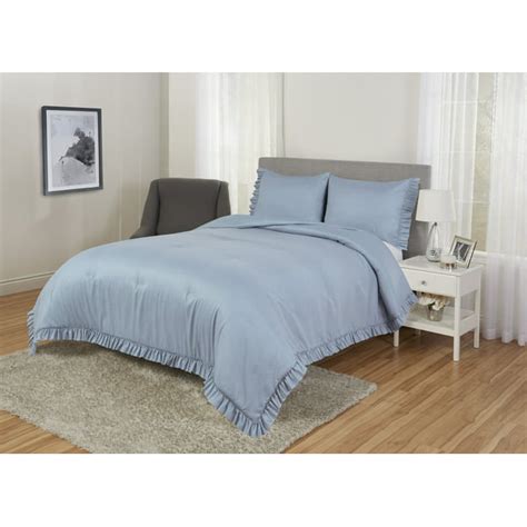 Better Homes And Gardens Maddisyn Ruffle Blue 3 Piece Comforter Set