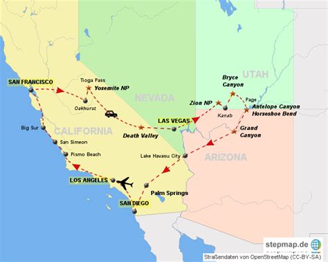Stepmap Usa West Coast Landkarte Für Nordamerika