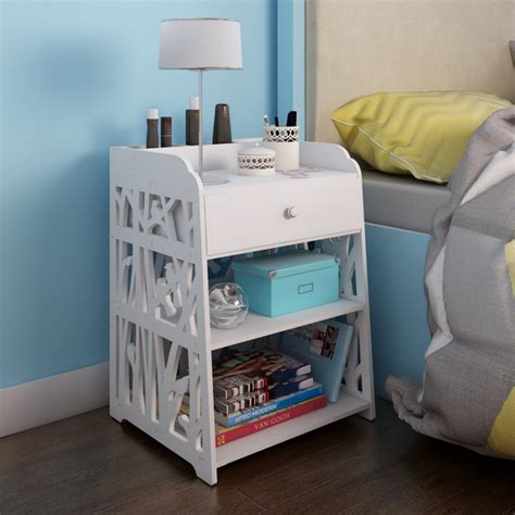 In smaller bedrooms, all furniture pieces besides the bed should be scaled down to reduce visual clutter. Bedside Table Drawer Cabinet Small Side End Table ...