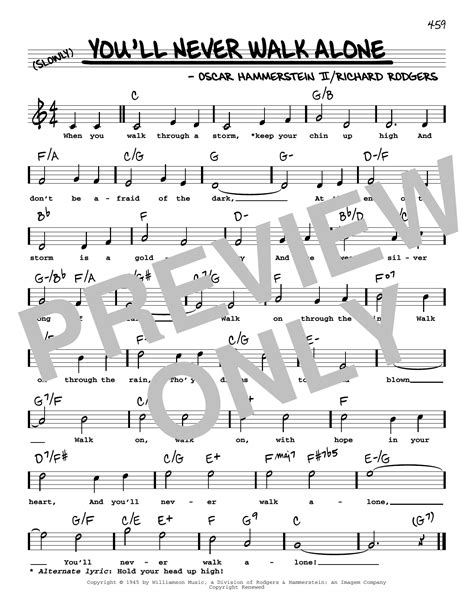 You Ll Never Walk Alone High Voice From Carousel Sheet Music