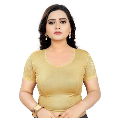 Golden Stitched Cotton Lycra Stretchable Blouse Size Xxl At Rs 458piece In Surat