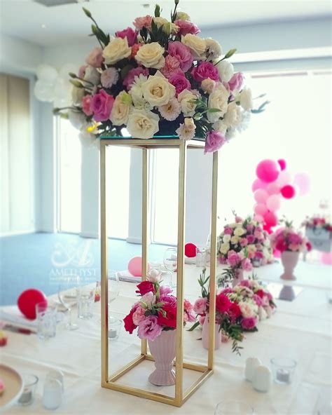 70cmsquaregoldflowerstand Flower Centerpieces Wedding Wedding