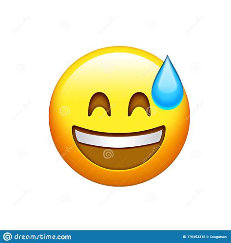 Isolated Yellow Smiley Face With White Teeth And Sweat Icon Stock ...