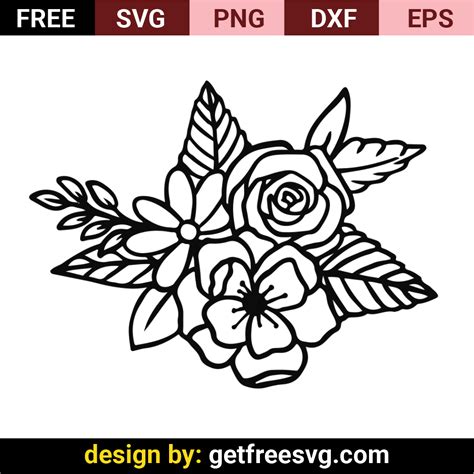 Flower SVG Free Cut File PNG DXF EPS-Flower SVG Free