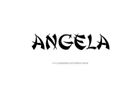 The Word Angela Written In Black Ink