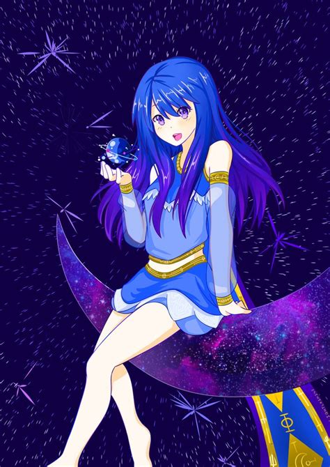 Download Mobile Wallpaper Anime Universe Moon Girl Planet Free