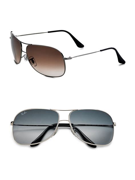 Lyst Ray Ban Aviator Sunglasses In Gray For Men