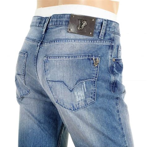 Shop For Ripped Mens Versace Jeans With A Vintage Worn Finish