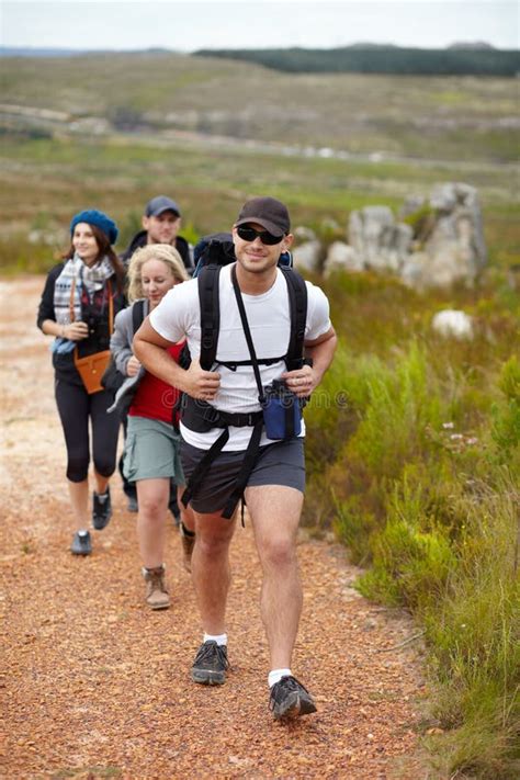 They Enjoy Hitting At Trail A Happy Group Of Friends Walking The