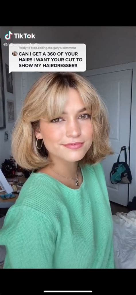 Hairstyle From Tiktok In 2023 Short Hair Haircuts Blonde Hair With Bangs Bob Haircut With Bangs