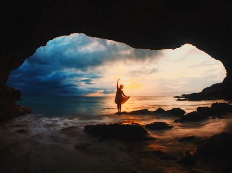Girl Nature Cave Wallpaper Hd Nature 4k Wallpapers Images And