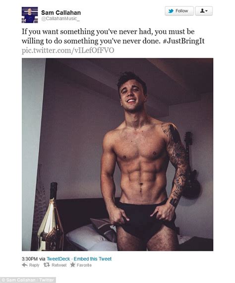 Former X Factor S Sam Callahan Topless In Latest Twitter Post Daily