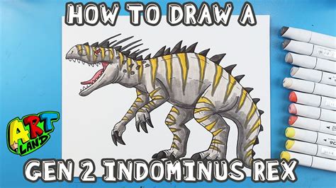 How To Draw A Gen 2 Indominus Rex Youtube
