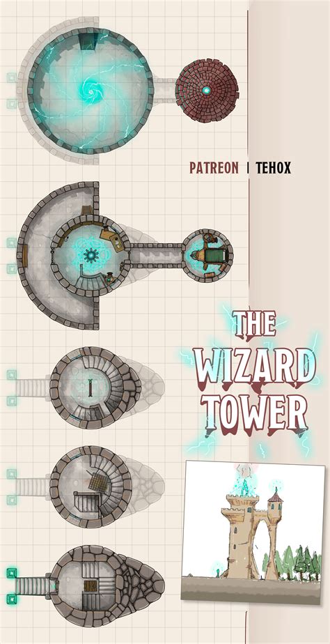 The Wizard Tower A 5 Levels Tower Map Rdndmaps