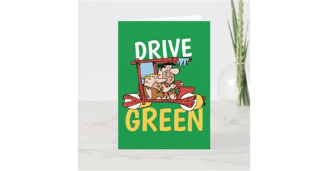 The Flintstones Fred And Barney Drive Green Card Zazzle