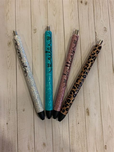 Glitter Personalized Gel Pens Custom Pens Glitter Pens Etsy