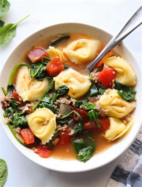 Sausage Spinach And Tortellini Soup Cook At Home Mom