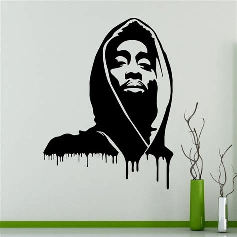 Free Shipping Diy Tupac Shakur Wall Decal 2pac Wall Vinyl Sticker