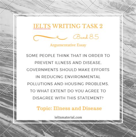 Ielts Writing Task 2 Argumentative Essay Of Band 85 Topic Illness And