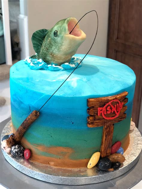 Bass Fishing Cake Fishing Theme Cake Fish Cake Birthday Gone