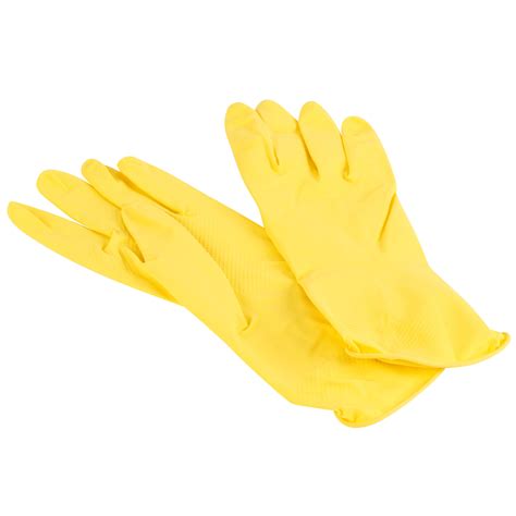 Large Multi Use Yellow Rubber Fully Lined Gloves Pair 12pack