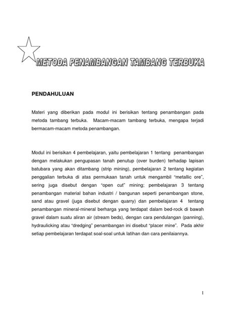PDF Modul Tambang Terbuka 1 DOKUMEN TIPS