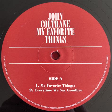 Buy John Coltrane My Favorite Things Lp Album Re 180 Online For