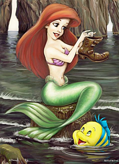 Walt Disney Fan Art Princess Ariel And Flounder Walt Disney Characters Fan Art 29650752 Fanpop