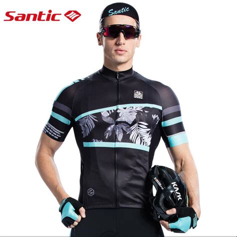 New Santic Mens Spring Summer Cycling Jersey Breathable Quick Dry Mtb Road Bike Shirts Short