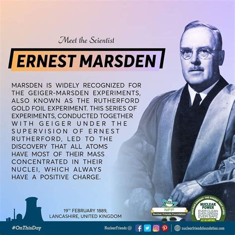 Onthisday Meet The Scientist Ernest Marsden 19 February 1889