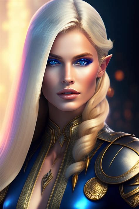 lexica elf knigh blond hair blue eyes