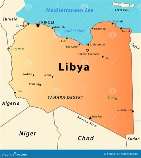 Libyan Desert Map Color 2018