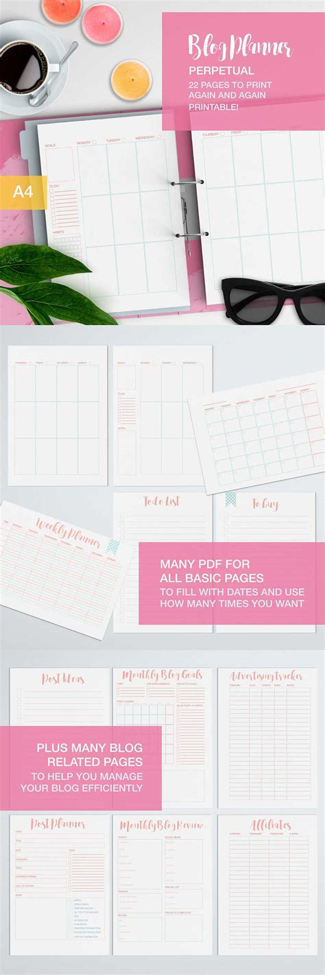 A Pretty Blogging Planner Printable For All The Ladies Bloggers Out