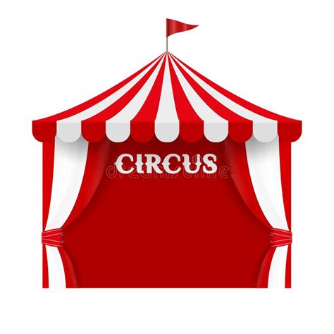 Circus Tent In Red And White Striped Stock Vector Illustration Of