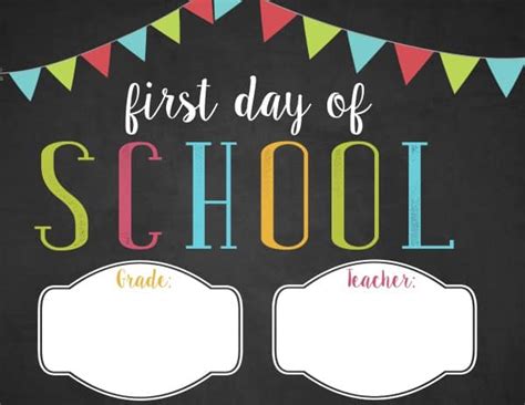 First Day Of School Sign Template