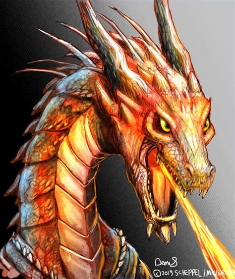 Fierce Fire Breathing Dragon Bust By Maugryph On Deviantart Tecnicas
